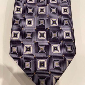 Robert Talbott Men's Tie Purple Geometric Pattern 3.5" x 59"
